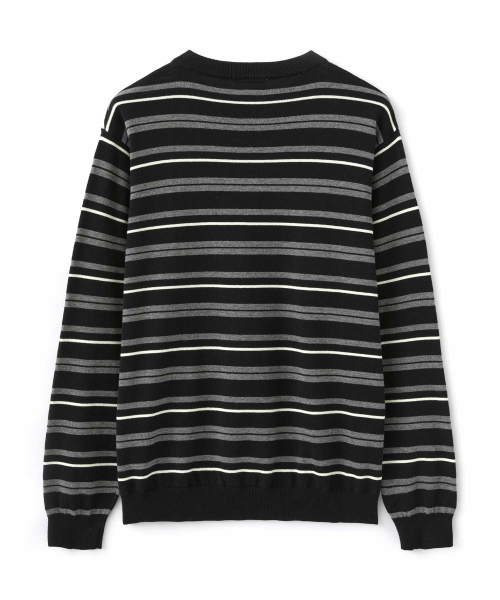 WMC(ダブリューエムシー)の「マルチストライプヘンリーネックニット_BLACK(ニット/セーター・レディース・ブラック・MEDIUM/LARGE/X-LARGE/SMALL)」の3枚目の写真
