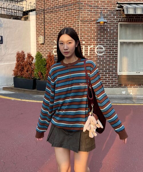 WMC(ダブリューエムシー)の「マルチストライプヘンリーネックニット_BLACK(ニット/セーター・レディース・ブラック・MEDIUM/LARGE/X-LARGE/SMALL)」の16枚目の写真
