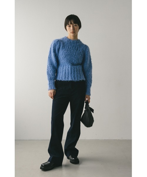 STYLEMIXER（スタイルミキサー）の「パワショルスラブシャギーニット（ニット/セーター・レディース・ブルー/アイボリー/ブラウン・FREE）」の22枚目の写真