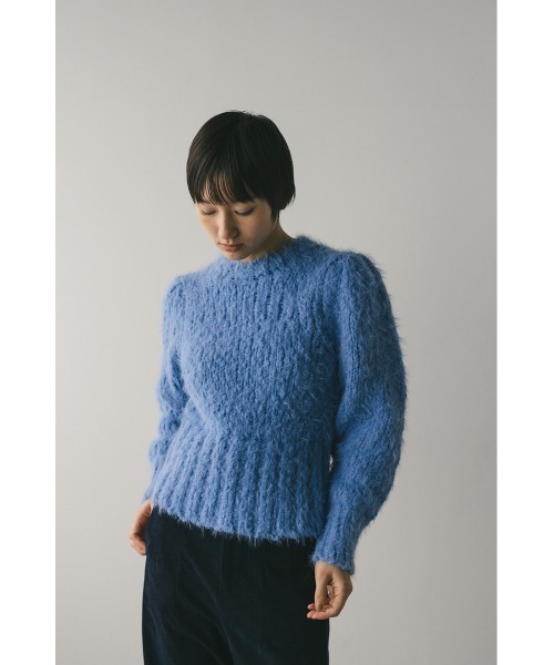 STYLEMIXER（スタイルミキサー）の「パワショルスラブシャギーニット（ニット/セーター・レディース・ブルー/アイボリー/ブラウン・FREE）」の21枚目の写真