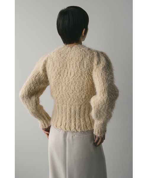 STYLEMIXER（スタイルミキサー）の「パワショルスラブシャギーニット（ニット/セーター・レディース・ブルー/アイボリー/ブラウン・FREE）」の9枚目の写真