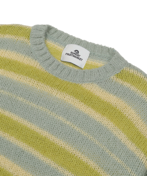 SUNDAY FRUIT MARKET(サンデーフルーツマーケット)の「STRIPE SUN KNIT CREW MINT(ニット/セーター・メンズ・その他・MEDIUM/LARGE)」の3枚目の写真