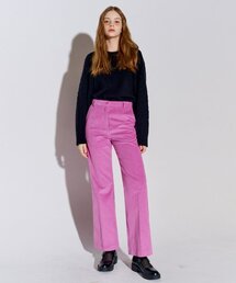 コーデュロイロングブーツカットパンツピンク