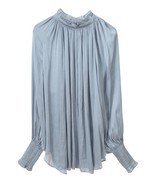 Tiara（ティアラ）の「【定番】2wayフリルネックギャザーブラウス（シャツ/ブラウス・レディース・アイボリー/サックスブルー/オレンジ・FREE）」の2枚目の写真