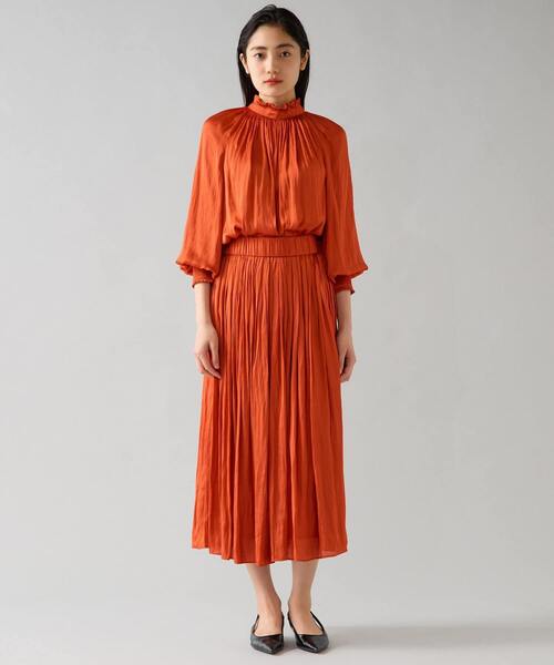 Tiara（ティアラ）の「【定番】2wayフリルネックギャザーブラウス（シャツ/ブラウス・レディース・アイボリー/サックスブルー/オレンジ・FREE）」の8枚目の写真