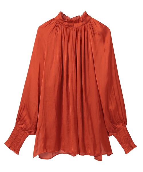 Tiara（ティアラ）の「【定番】2wayフリルネックギャザーブラウス（シャツ/ブラウス・レディース・アイボリー/サックスブルー/オレンジ・FREE）」の13枚目の写真