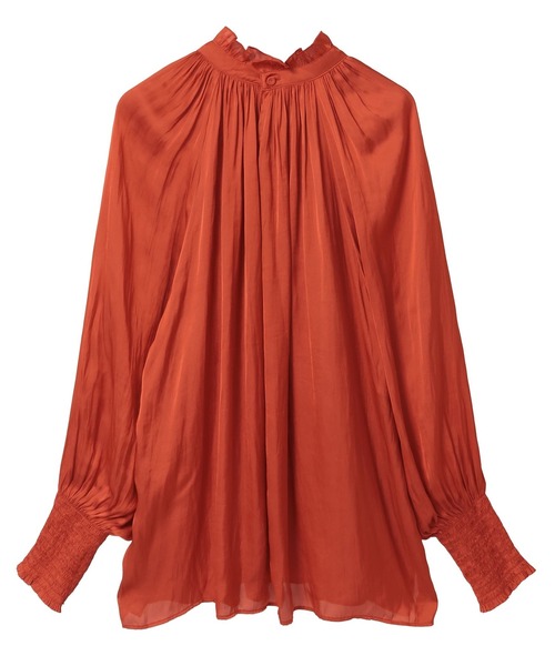 Tiara（ティアラ）の「【定番】2wayフリルネックギャザーブラウス（シャツ/ブラウス・レディース・アイボリー/サックスブルー/オレンジ・FREE）」の14枚目の写真