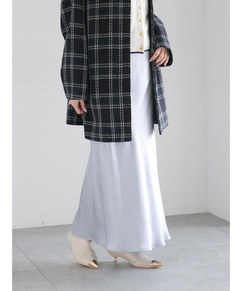 Te chichi(テチチ)の「【宮本茉由着用】ヴィンテージサテンナロースカート(スカート・レディース・サックスブルー/チャコールグレー/モカ・F)」の11枚目の写真