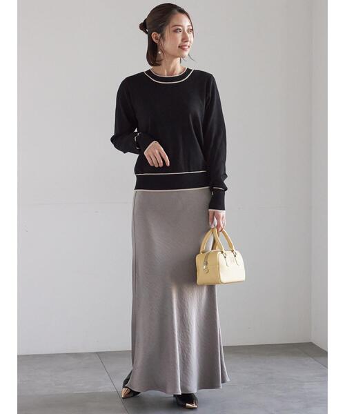 Te chichi(テチチ)の「【宮本茉由着用】ヴィンテージサテンナロースカート(スカート・レディース・サックスブルー/チャコールグレー/モカ・F)」の8枚目の写真