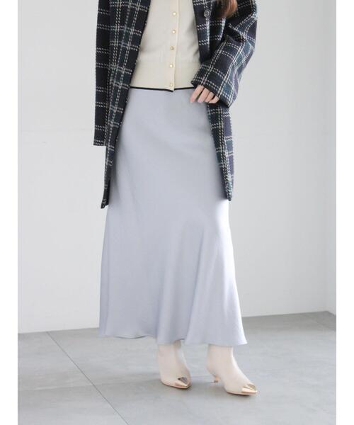 Te chichi(テチチ)の「【宮本茉由着用】ヴィンテージサテンナロースカート(スカート・レディース・サックスブルー/チャコールグレー/モカ・F)」の14枚目の写真