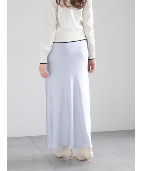 Te chichi(テチチ)の「【宮本茉由着用】ヴィンテージサテンナロースカート(スカート・レディース・サックスブルー/チャコールグレー/モカ・F)」の15枚目の写真