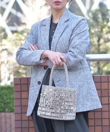 LAZY SUSAN（レイジースーザン）の「バッグカシュカシュメタルビーズスクエア（ハンドバッグ）」