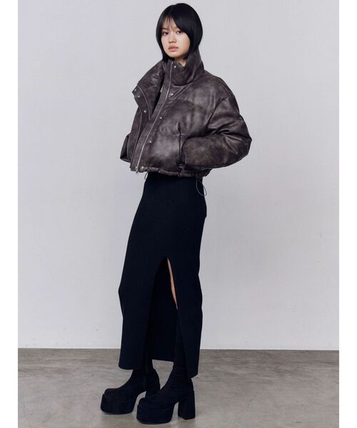 セール】フェイクレザーショートダウン（ダウンジャケット/コート