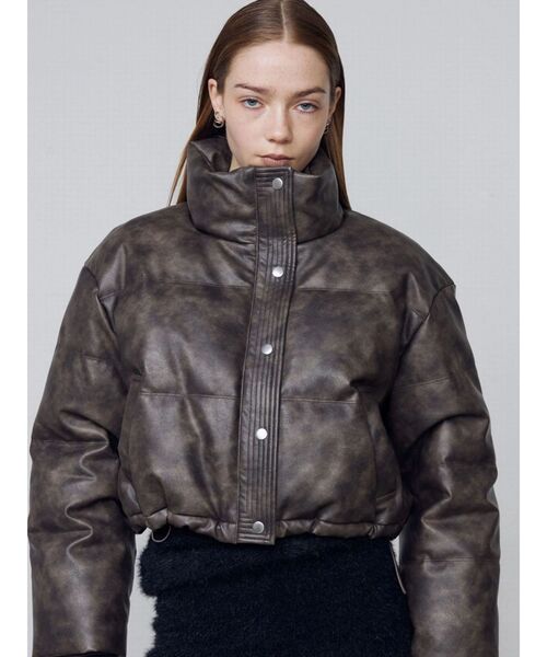 セール】フェイクレザーショートダウン（ダウンジャケット/コート