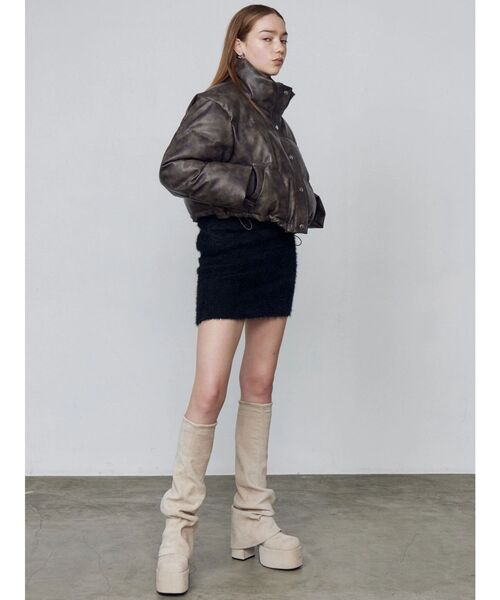 セール】フェイクレザーショートダウン（ダウンジャケット/コート