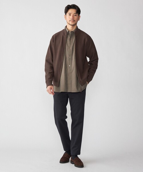 SHIPS（シップス）の「SHIPS: 〈手洗い可能〉SOLOTEX(R) ピケ ドライバーズ ニット（カーディガン/ボレロ・メンズ・ブラウン/ダークグレー/ネイビー・SMALL/MEDIUM/LARGE/X-LARGE）」の9枚目の写真