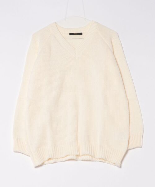 Ritzy（リッツィー）の「オーバーサイズ Vネックセーター（ニット/セーター・レディース・ホワイト/グレー/カーキ/グリーン・FREE）」の9枚目の写真