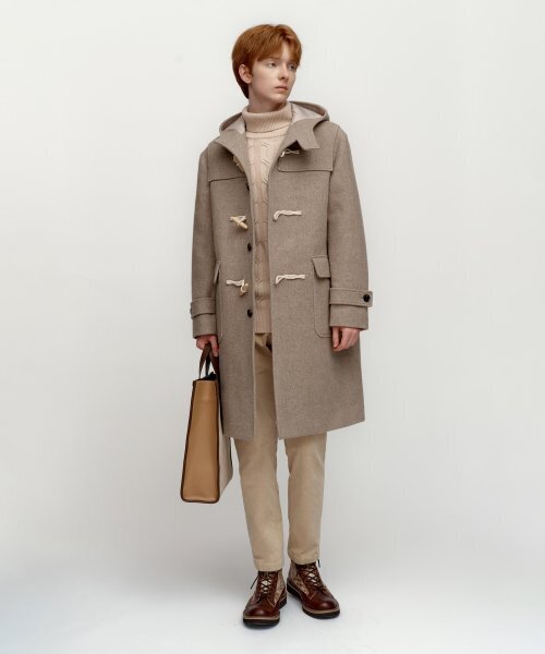 SOLEW(ソル)の「ウールダッフルフードコート_ベージュ(チェスターコート・メンズ・その他・LARGE/X-LARGE)」の1枚目の写真
