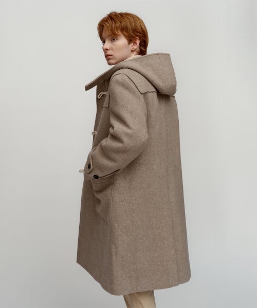 SOLEW(ソル)の「ウールダッフルフードコート_ベージュ(チェスターコート・メンズ・その他・LARGE/X-LARGE)」の3枚目の写真