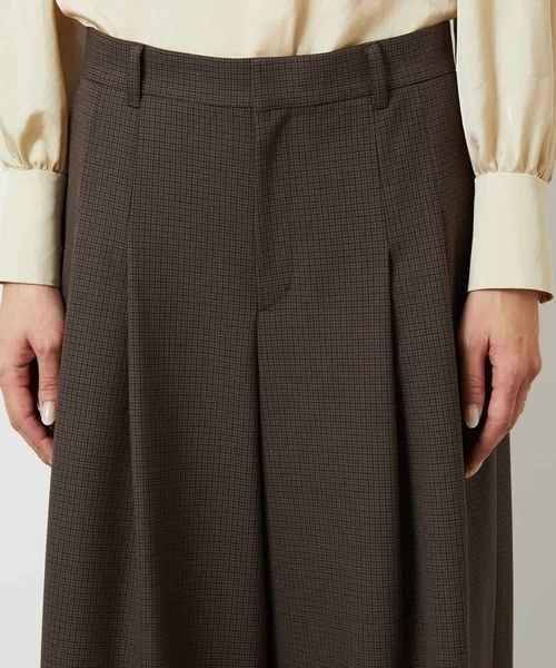 セール】チェック柄2タックワイドパンツ（その他パンツ）｜MICHEL