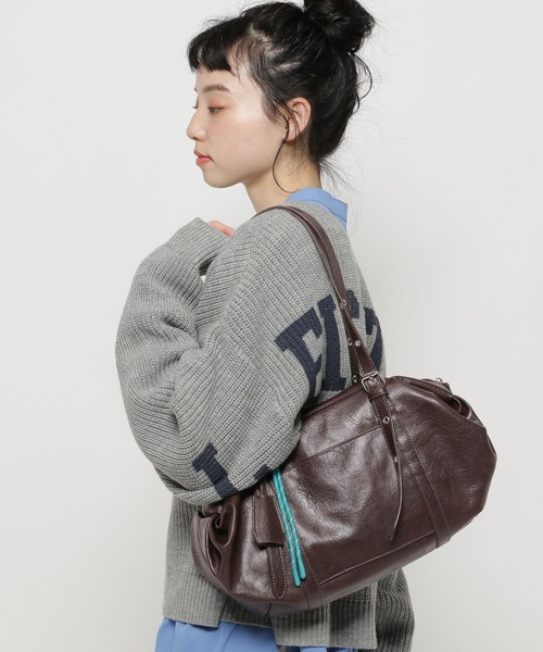 niko and...（ニコアンド）の「オリジナルソフトハトメボストンバッグ（ボストンバッグ・レディース・ダークブラウン/ブラック・0）」の4枚目の写真