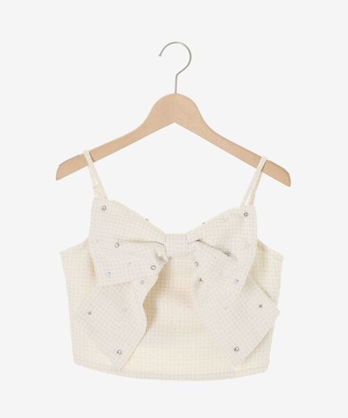 MAJESTIC LEGON（マジェスティックレゴン）の「ビッグリボンビジュービスチェ（キャミソール・レディース・サックスブルー/アイボリー/ピンクベージュ/ブラック・MEDIUM）」の7枚目の写真