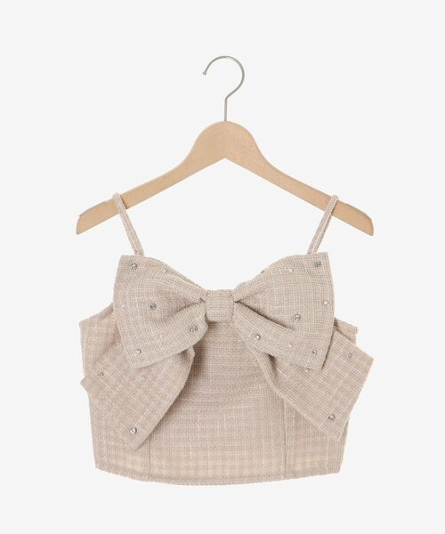 MAJESTIC LEGON（マジェスティックレゴン）の「ビッグリボンビジュービスチェ（キャミソール・レディース・サックスブルー/アイボリー/ピンクベージュ/ブラック・MEDIUM）」の8枚目の写真