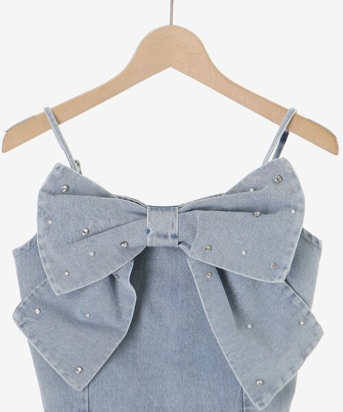 MAJESTIC LEGON（マジェスティックレゴン）の「ビッグリボンビジュービスチェ（キャミソール・レディース・サックスブルー/アイボリー/ピンクベージュ/ブラック・MEDIUM）」の11枚目の写真