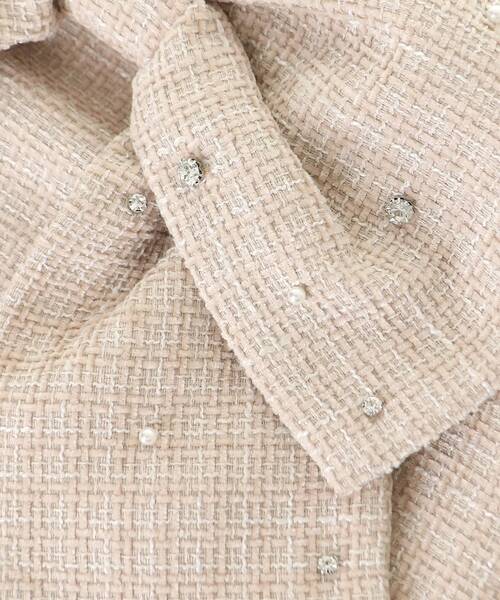 MAJESTIC LEGON（マジェスティックレゴン）の「ビッグリボンビジュービスチェ（キャミソール・レディース・サックスブルー/アイボリー/ピンクベージュ/ブラック・MEDIUM）」の5枚目の写真