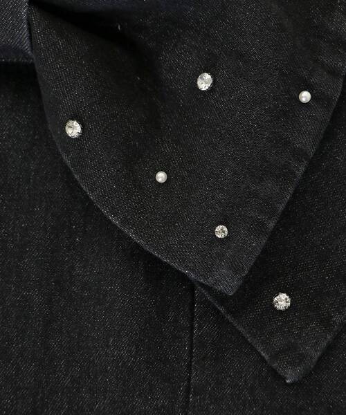 MAJESTIC LEGON（マジェスティックレゴン）の「ビッグリボンビジュービスチェ（キャミソール・レディース・サックスブルー/アイボリー/ピンクベージュ/ブラック・MEDIUM）」の6枚目の写真