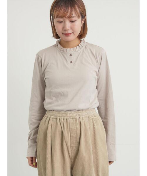 Samansa Mos2(サマンサ モスモス)の「◎襟フリルカットソー(Tシャツ/カットソー・レディース・グレー/オフホワイト/ベージュ/ブラック・F)」の20枚目の写真