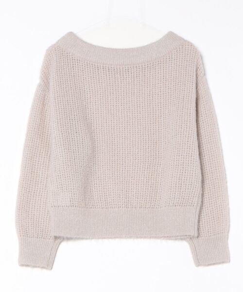 STRAWBERRY-FIELDS(ストロベリーフィールズ)の「スパークルシャギー_ラメ混エアリーシャギーニット(ニット/セーター・レディース・ライトグレー/ピンクベージュ・2)」の8枚目の写真