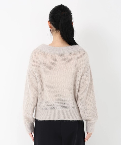 STRAWBERRY-FIELDS(ストロベリーフィールズ)の「スパークルシャギー_ラメ混エアリーシャギーニット(ニット/セーター・レディース・ライトグレー/ピンクベージュ・2)」の11枚目の写真