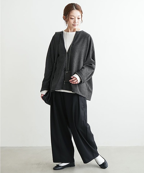solamonat poche（ソラモナポッシェ）の「ウールVネックプルオーバー（Tシャツ/カットソー・レディース・チャコール/ブラック/トップグレー/アイボリー・2）」の10枚目の写真