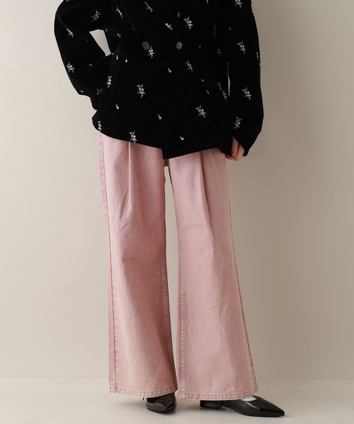 RAGEBLUE（レイジブルー）の「デニムタックワイドパンツ（デニムパンツ・レディース・ブルー/ブラック/ピンク・MEDIUM）」の3枚目の写真