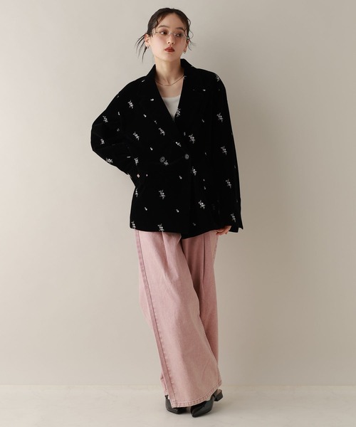 RAGEBLUE（レイジブルー）の「デニムタックワイドパンツ（デニムパンツ・レディース・ブルー/ブラック/ピンク・MEDIUM）」の9枚目の写真