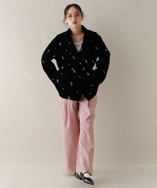 RAGEBLUE（レイジブルー）の「デニムタックワイドパンツ（デニムパンツ・レディース・ブルー/ブラック/ピンク・MEDIUM）」の10枚目の写真