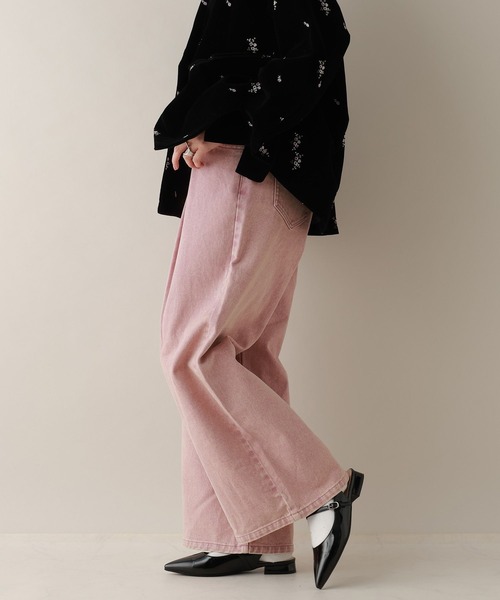 RAGEBLUE（レイジブルー）の「デニムタックワイドパンツ（デニムパンツ・レディース・ブルー/ブラック/ピンク・MEDIUM）」の12枚目の写真