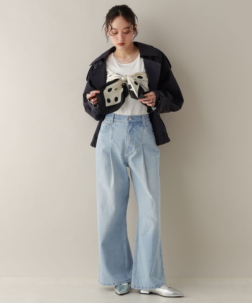 RAGEBLUE（レイジブルー）の「デニムタックワイドパンツ（デニムパンツ・レディース・ブルー/ブラック/ピンク・MEDIUM）」の13枚目の写真