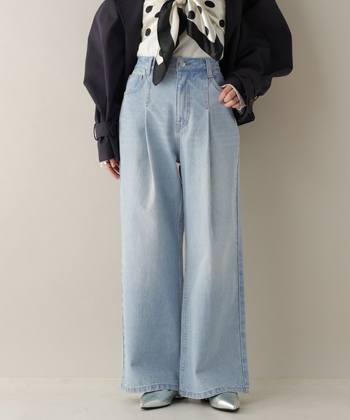 RAGEBLUE（レイジブルー）の「デニムタックワイドパンツ（デニムパンツ・レディース・ブルー/ブラック/ピンク・MEDIUM）」の15枚目の写真