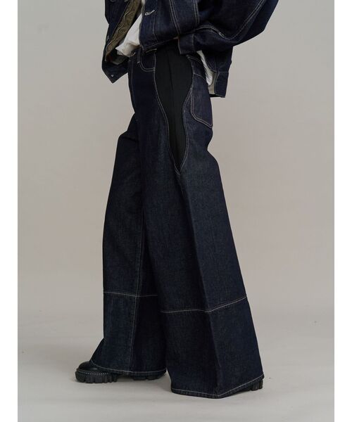 UN3D.（アンスリード）の「WAVE LINE SIDE RIB DENIM PANTS / ウェーブラインサイドリブデニムパンツ（デニムパンツ・レディース・ブラック/インディゴブルー・36/38）」の22枚目の写真