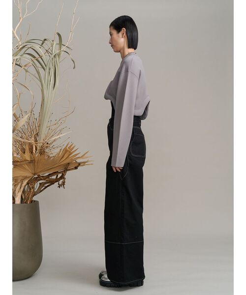 UN3D.（アンスリード）の「WAVE LINE SIDE RIB DENIM PANTS / ウェーブラインサイドリブデニムパンツ（デニムパンツ・レディース・ブラック/インディゴブルー・36/38）」の20枚目の写真