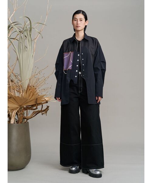 UN3D.（アンスリード）の「WAVE LINE SIDE RIB DENIM PANTS / ウェーブラインサイドリブデニムパンツ（デニムパンツ・レディース・ブラック/インディゴブルー・36/38）」の16枚目の写真