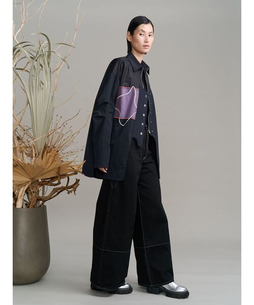 UN3D.（アンスリード）の「WAVE LINE SIDE RIB DENIM PANTS / ウェーブラインサイドリブデニムパンツ（デニムパンツ・レディース・ブラック/インディゴブルー・36/38）」の13枚目の写真