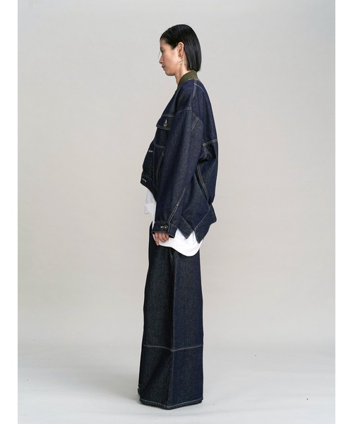 UN3D.(アンスリード)の「WAVE LINE SIDE RIB DENIM PANTS / ウェーブラインサイドリブデニムパンツ(デニムパンツ・レディース・ブラック/インディゴブルー・36/38)」の17枚目の写真