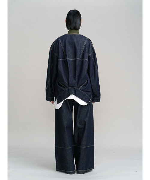 UN3D.(アンスリード)の「WAVE LINE SIDE RIB DENIM PANTS / ウェーブラインサイドリブデニムパンツ(デニムパンツ・レディース・ブラック/インディゴブルー・36/38)」の18枚目の写真