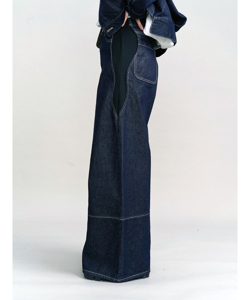 セール】WAVE LINE SIDE RIB DENIM PANTS / ウェーブラインサイドリブ
