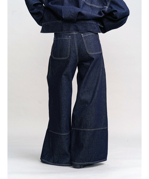 UN3D.(アンスリード)の「WAVE LINE SIDE RIB DENIM PANTS / ウェーブラインサイドリブデニムパンツ(デニムパンツ・レディース・ブラック/インディゴブルー・36/38)」の15枚目の写真