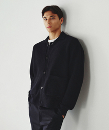 Clues Merino Wool Collar Cardigan Black