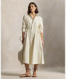 コットン ドローコード シャツドレス